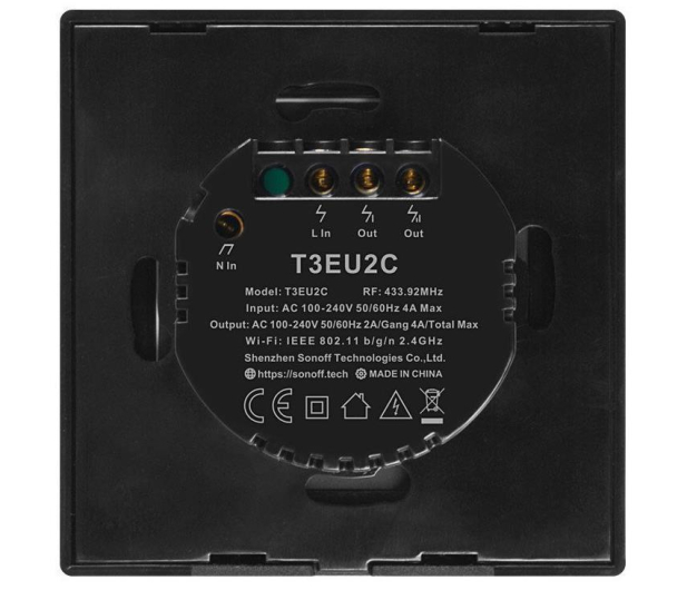 Sonoff Dotykowy Włącznik T3 EU TX (WiFi+RF433 2-kanałowy) - 524630 - zdjęcie 4